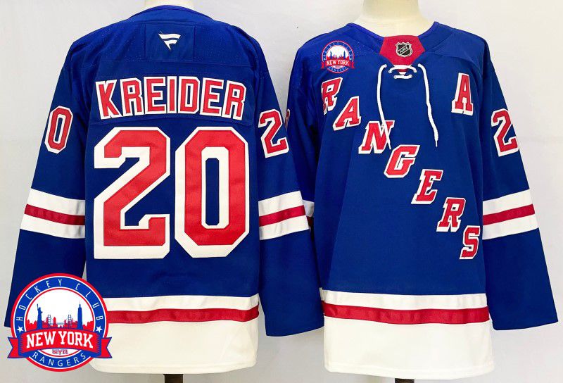 Men New York Rangers #20 Kreider Blue Fanatics 2025 NHL Jersey style 9